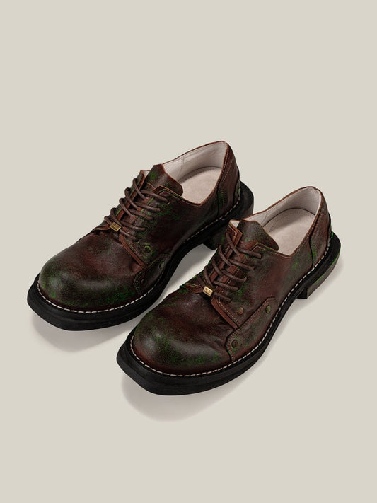 Copper rust tooling low top niche hand - made men's shoes - LiveTrendsX