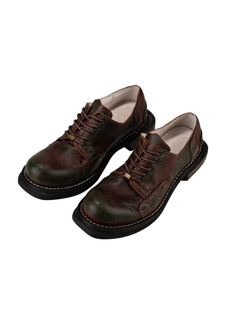 Copper rust tooling low top niche hand - made men's shoes - LiveTrendsX