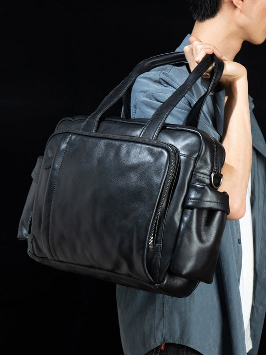 Cowhide fashion men's bag leisure large capacity fitness bag - LiveTrendsX