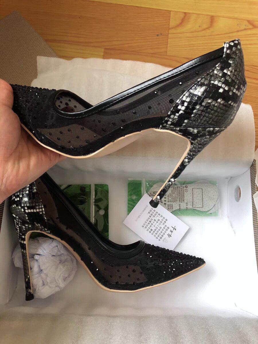 Crystal Embellished Stiletto Heels Sexy Pointed Toe Women Pumps - LiveTrendsX