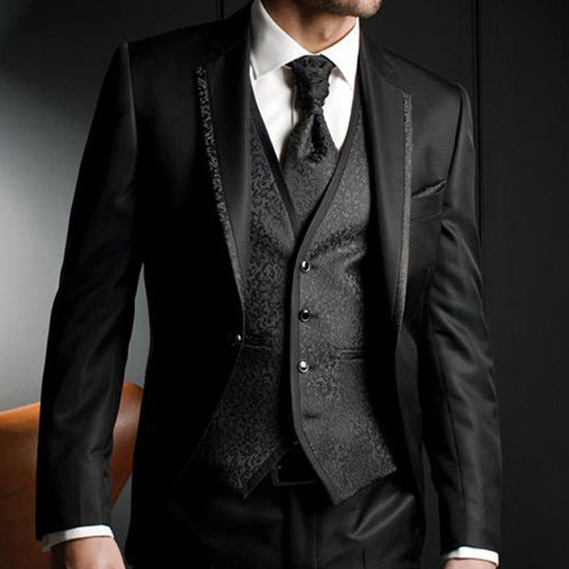 Floral Slim Fit Wedding Tuxedo for Groom 3 Piece Man - LiveTrendsX