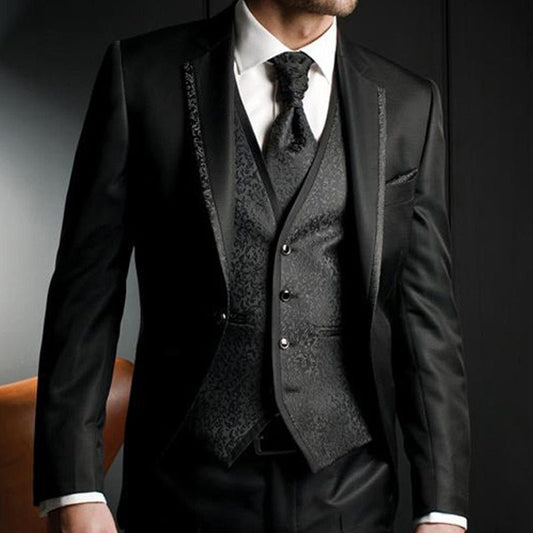 Floral Slim Fit Wedding Tuxedo for Groom 3 Piece Man - LiveTrendsX