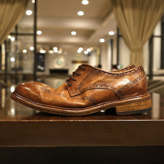 Handmade Leather British Carved Casual Leather Shoes - LiveTrendsX