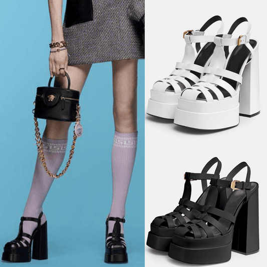 High Heel Sandals Thick Sole Hollow Platform Cover Toe Shoes - LiveTrendsX