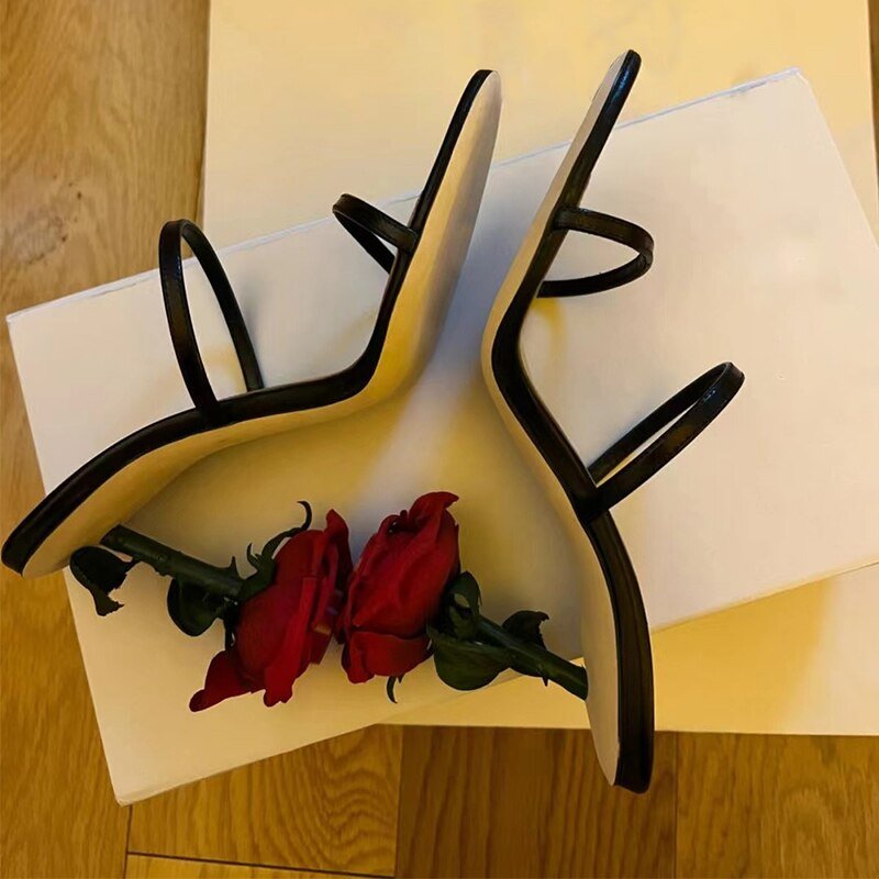 Ladies Rose Heel Slippers Open Toe - LiveTrendsX