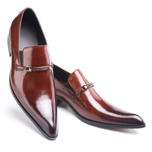 Leather Moccasin Formal Male Pointed Toe Shoes - LiveTrendsX