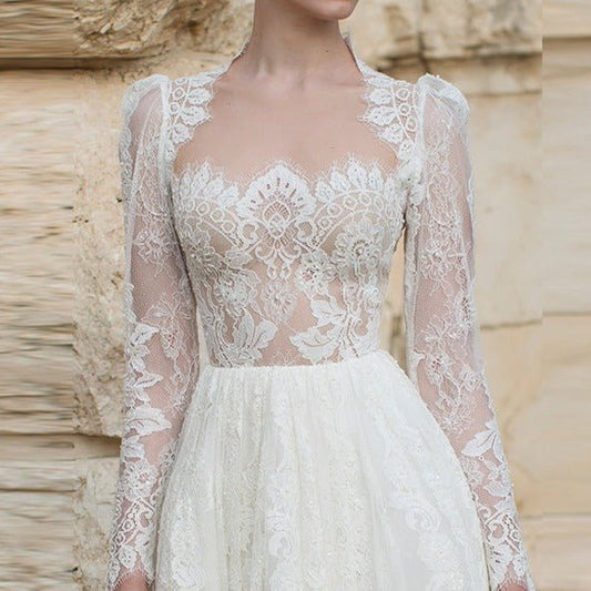 Long Sleeve Lace Wedding Dress - LiveTrendsX