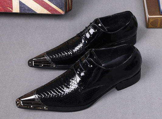 Male Scale Genuine Leather Oxfords Shoes - LiveTrendsX