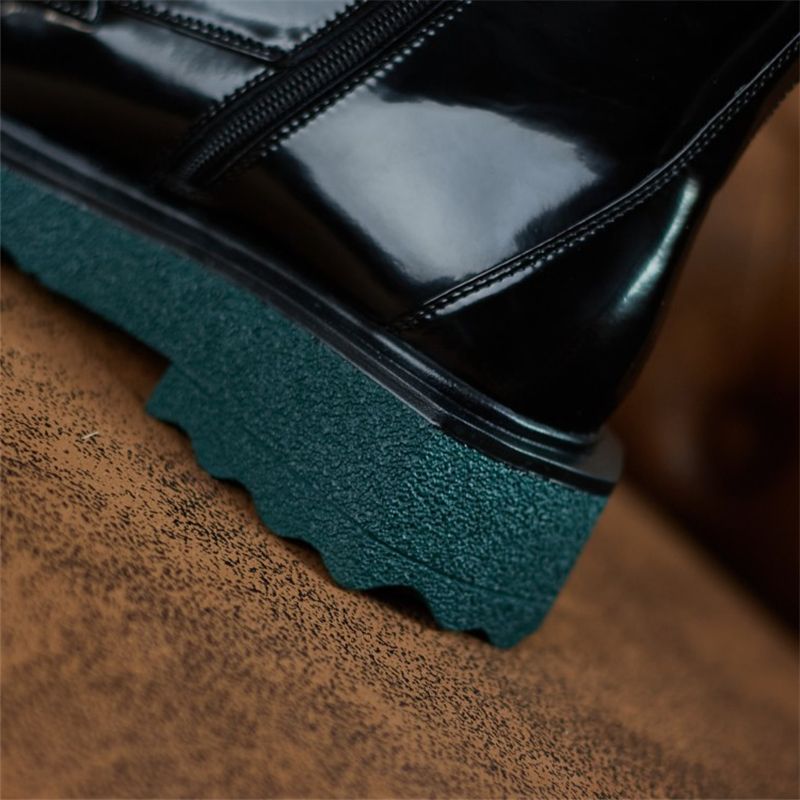 Med Heels Working Casual Boots Female Platform Mid Calf Boots - LiveTrendsX