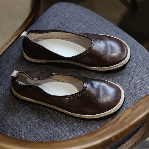 Men handmade stitched leather sole shoes - LiveTrendsX