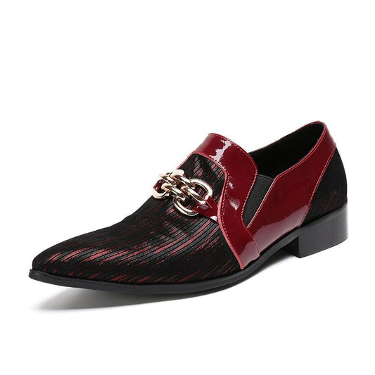 Mens Genuine Leather Red Party Wedding Formal Shoes - LiveTrendsX
