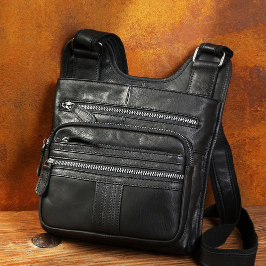 Men's genuine leather shoulder bag casual top layer cowhide messenger bag - LiveTrendsX