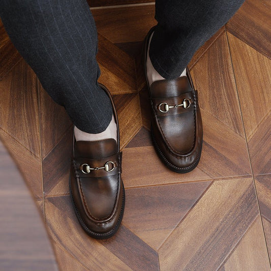 Men's new trends leather slip - on retro loafers - LiveTrendsX