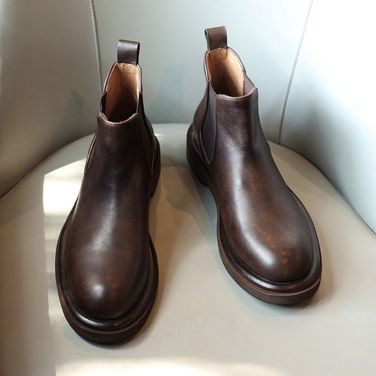 Men's thick sole heightening trendy breathable chelsea boots - LiveTrendsX