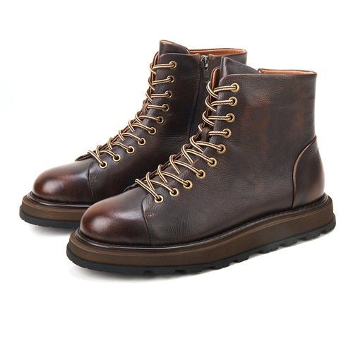 Men's trend heightening soft bottom martin boots - LiveTrendsX