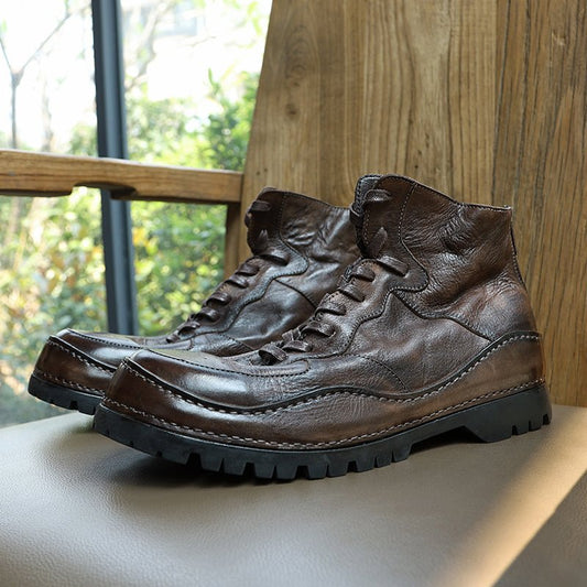 Men's trendy breathable thick bottom zipper ankle boots - LiveTrendsX