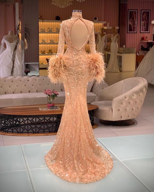 Mermaid Prom Dresses High Neck Women Long Evening Pageant Gowns - LiveTrendsX