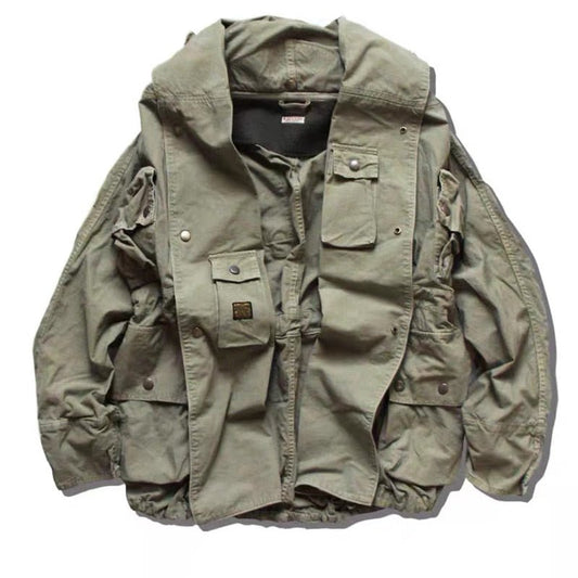 Military Style Loose Multi Pocket Women and Men Jacket Outerwear Coats - LiveTrendsX