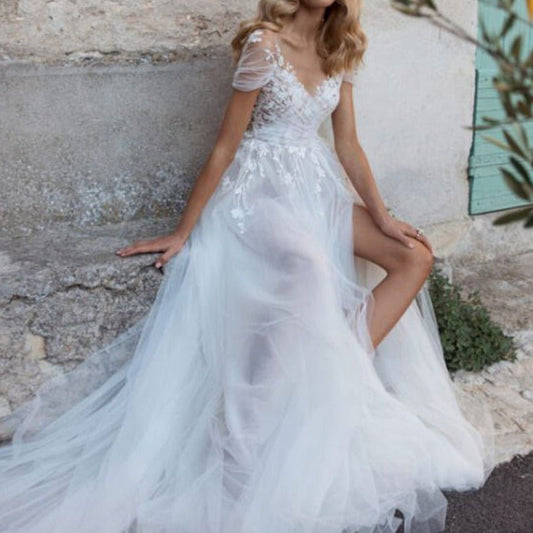 Off shoulder slim wedding dress - LiveTrendsX