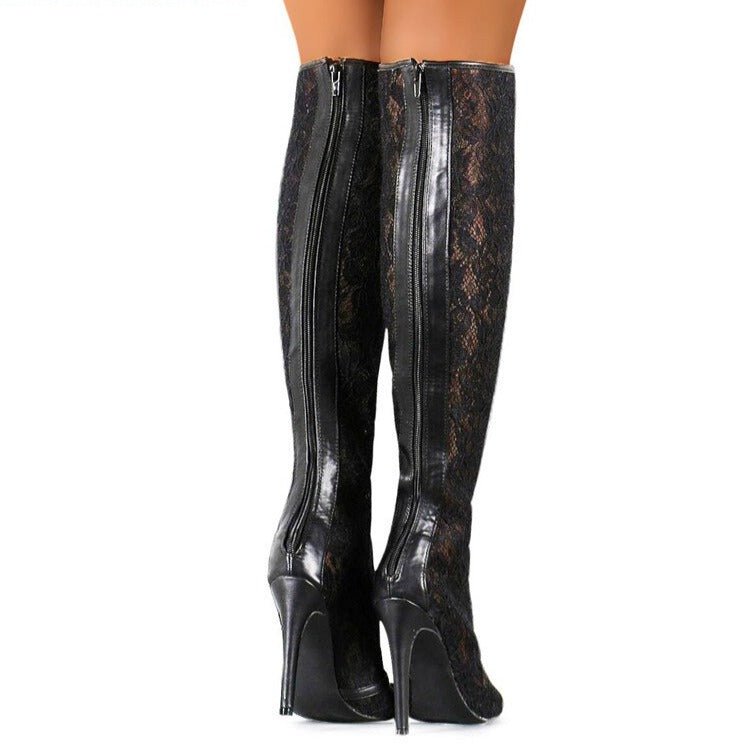 Open Toe Cross - tied Sandals Boots Lace Up High Heel Shoes - LiveTrendsX