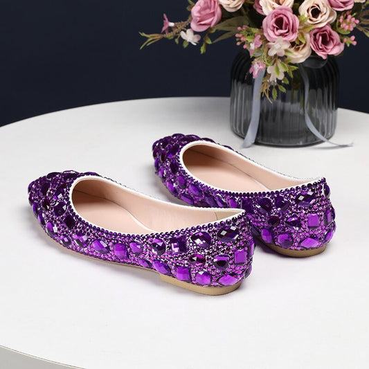 Pointed Toe Crystal Wedding shoes Bride Party dress shoes - LiveTrendsX