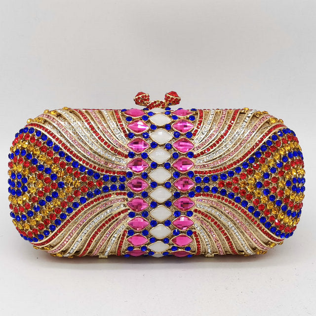 Pink Diamond Women Evening Bags Bridal Crystal Clutch Handbags and Purses Wedding Banquet Dinner Minaudiere Bag - LiveTrendsX