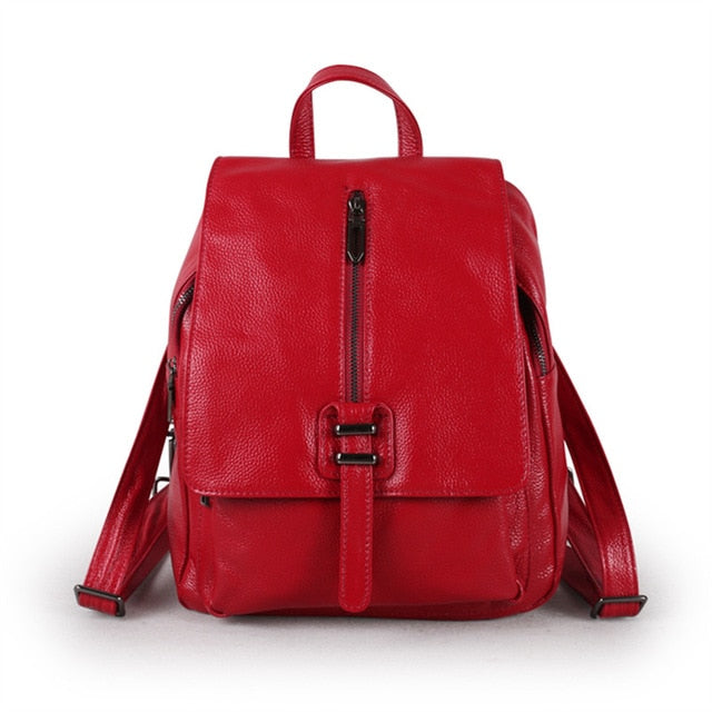 High Quality New Black Blue Red Beautiful Cute Genuine Leather Women Backpack Girl Female Real Skin Lady Travel Bag M9030 - LiveTrendsX