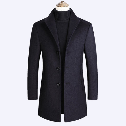 Men Wool Blends Coats Autumn Winter New Solid Color High Quality Men's Wool Coats Luxurious Wool Blends Coat Male - LiveTrendsX