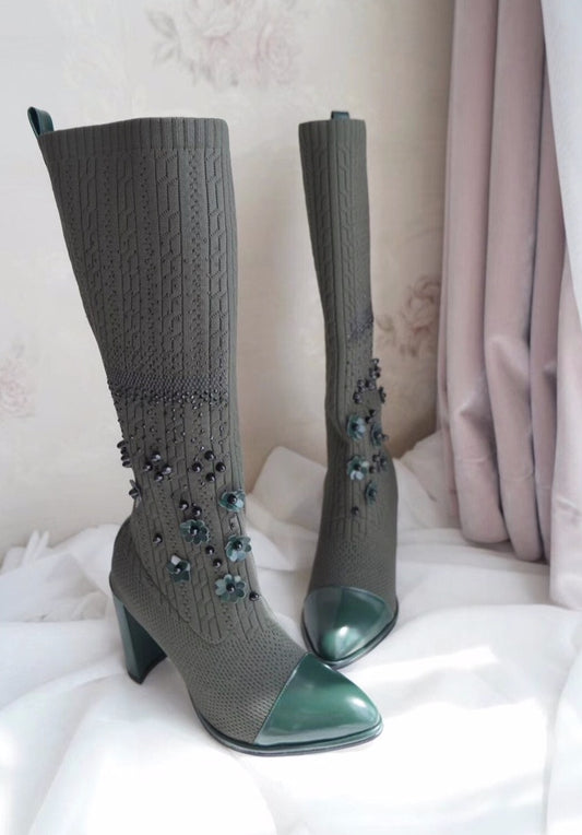 New Style Classic Fashion Design Woman Sexy Knee-High Boots High Heels Women Boots Shoes High Quality Pumps Shoes Winter Boots - LiveTrendsX