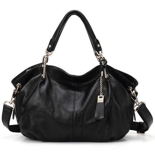 Genuine Leather Hobo handbags for Women 2019 Qiwang Designer Large Shoulder Tote Bags Brown Leather Top-handle Lady Hand Bags - LiveTrendsX