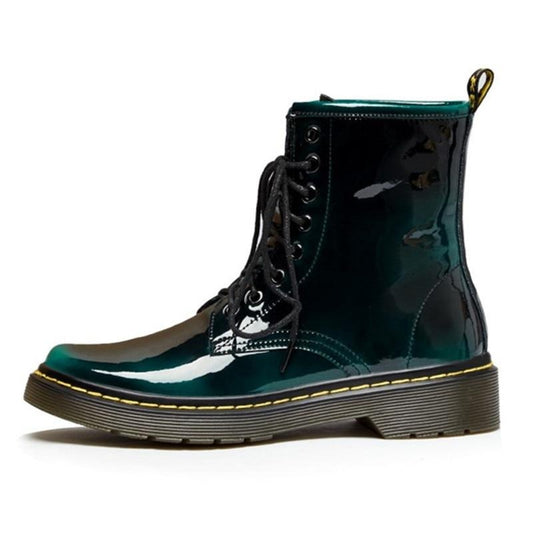 Women's Female Ankle Boots Shoes Winter Spring Genuine Leather Lace Up Shoes Punk Plus Riding Equestr - LiveTrendsX