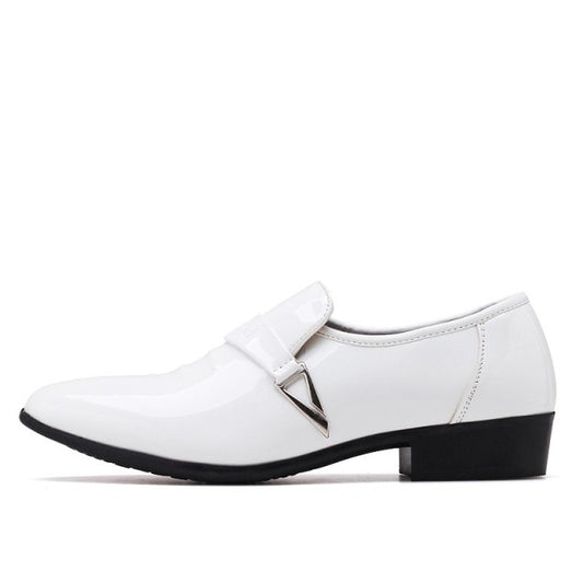 Mens Patent Leather Shoes White Black Formal Business Oxfords