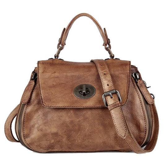 New women genuine leather shoulder bag crossbody brown leather hand bag fashionable luxurious accessories - LiveTrendsX