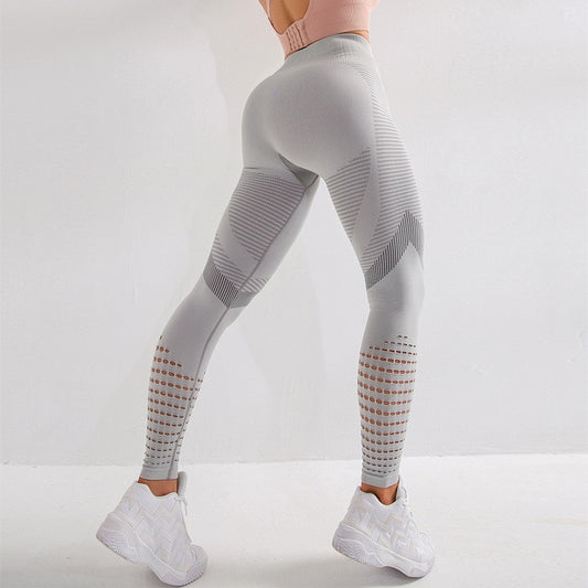 High waist seamless leggings for women hollow out gym legging super stretchy yoga pants fitness sport tights jogging trousers - LiveTrendsX