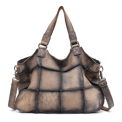 Large Vintage Real Leather Women Shoulder Bags Ladies Brand Design Leather Patchwork Tote Female Big Retro Crossbody Handbags - LiveTrendsX