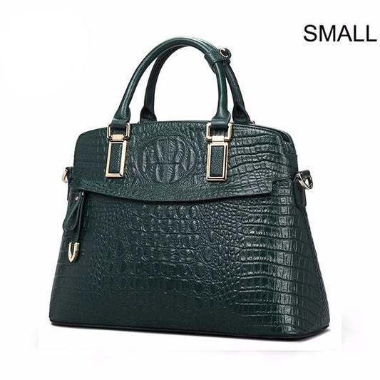 Crocodile Ladies Hand Bags 2019 Elegant Top-handle Bag Women Handbag Designer Brand 100% Genuine Leather Female Handbag - LiveTrendsX
