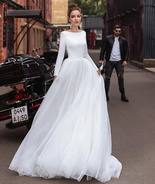 Bohemian Wedding Dress Long Sleeves Turkey Style Beach Bridal Dress Wedding Gowns Vestido De Noiva - LiveTrendsX