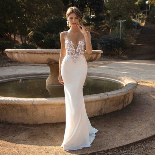 Lace Beach Bride Dress Wedding Gown