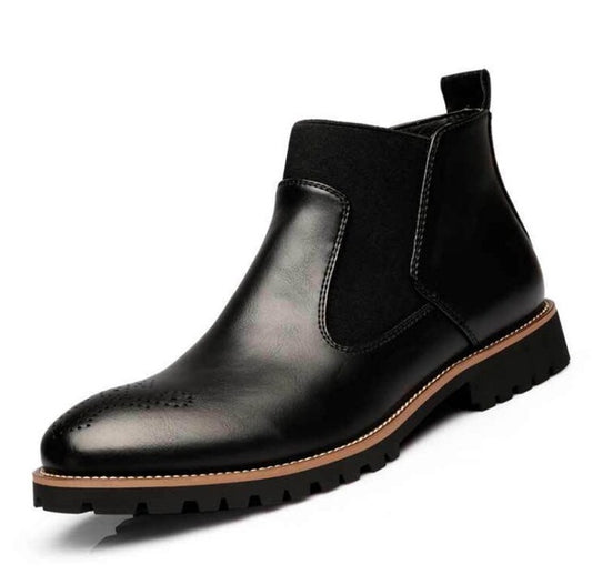 New Men Oxford Genuine Leather Dress Boots Brogue Lace Up Flats - LiveTrendsX