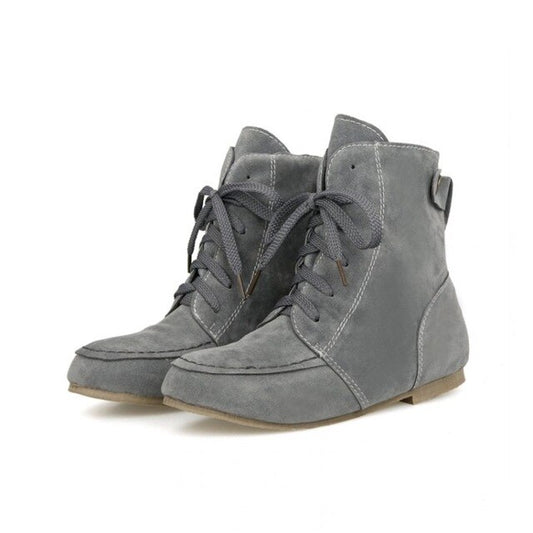 Special Offer Adhesive Boots Botas Mujer Size34-46 New Women Flats Round Toe Fashion For Casual Shoes Sweet Platform T-06 - LiveTrendsX