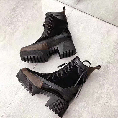 Autumn Winter Women Martin Boots Luxury Brand Fashion Women High Heels Round Toe High Quality Martin Boots Women Boots - LiveTrendsX