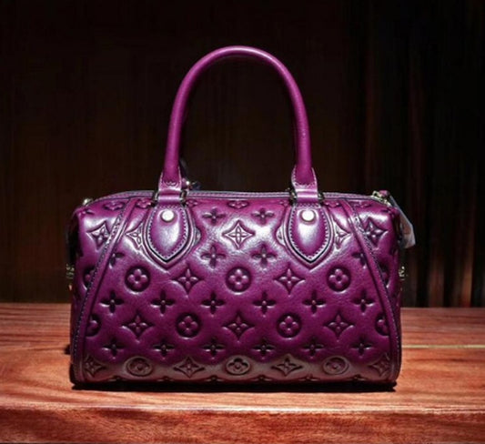 Women Genuine Leather bags 2019 New fashion luxury handbags women Embossed Flowers bag women leather shoulder handbags - LiveTrendsX