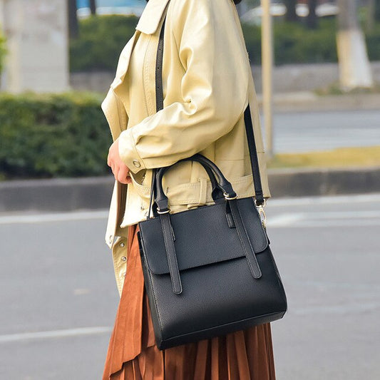 New Korean version of high quality double arrow head layer cowhide leather handbag fashion handbag shoulder slung bulk bags - LiveTrendsX