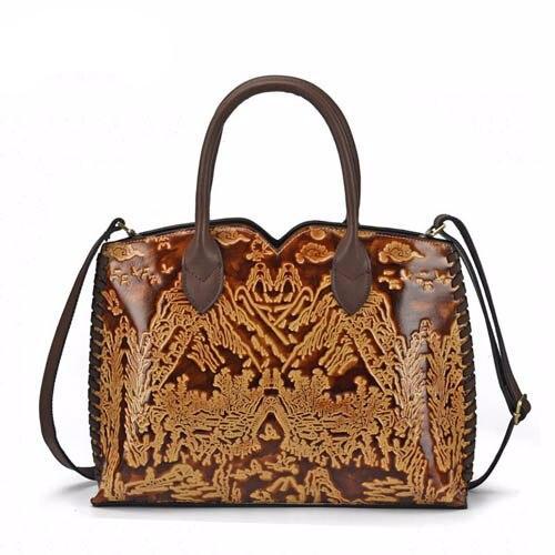 Women Genuine Leather bag 2019 new retro leather handbags shoulder messenger bag Original hand-wiping handbag - LiveTrendsX