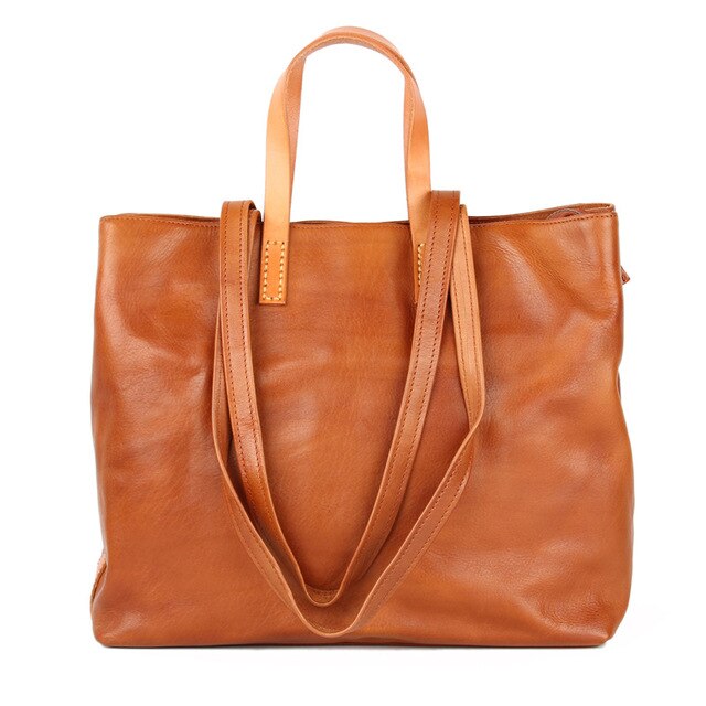 New Genuine leather women handbags top layer leather female large capacity retro casual shoulder messenger bags - LiveTrendsX