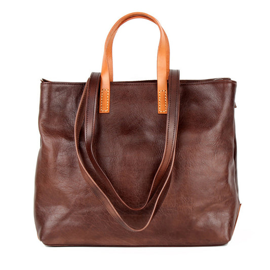 New Genuine leather women handbags top layer leather female large capacity retro casual shoulder messenger bags - LiveTrendsX