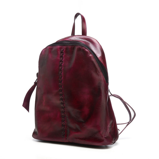 New retro cowhide Genuine Leather Women Backpacks wild female shoulder bag casual first layer of leather Backpack - LiveTrendsX