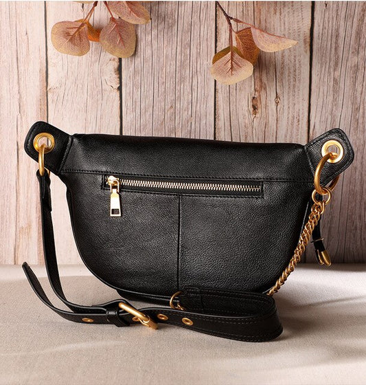 Women bag 2019 New fashion handbag retro trend chest bag top layer leather wild single shoulder diagonal handbag - LiveTrendsX