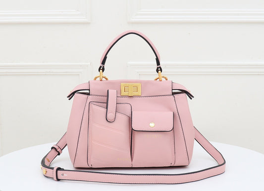 Genuine Leather Vintage Pleat Stitching Shoulder Bag Women High Quality Catwalk Show Fashion Two Pocket Designer Handbag Purse - LiveTrendsX