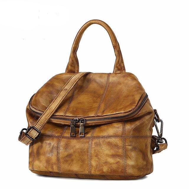 Original hand-wipe package European and American fashion retro leather multi-functional backpack - LiveTrendsX